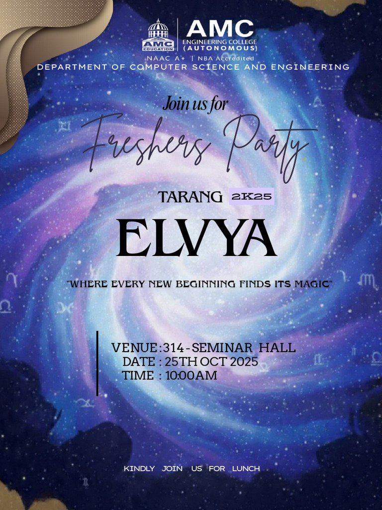 Freshers Party Invitation 2025 | PDF