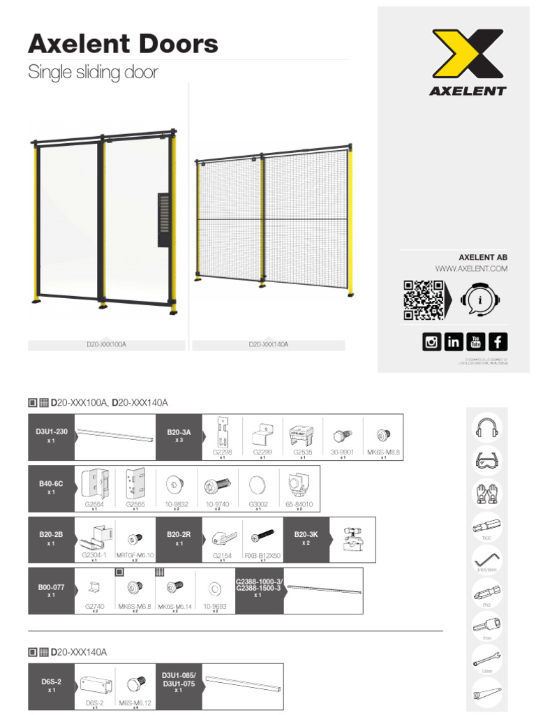 Axelent Single Sliding Door Manual | PDF