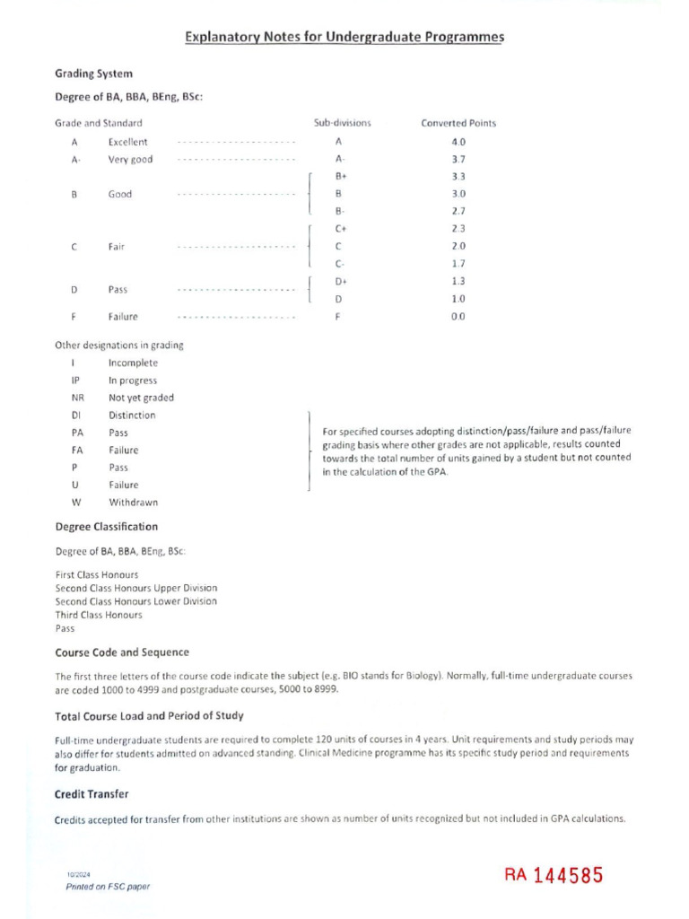 Expalnation of Grading System | PDF