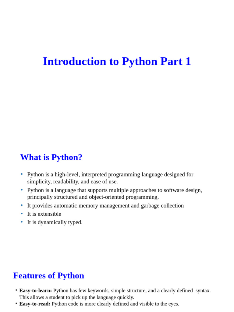 Introduction to Python Programming Basics | PDF | Parameter (Computer ...