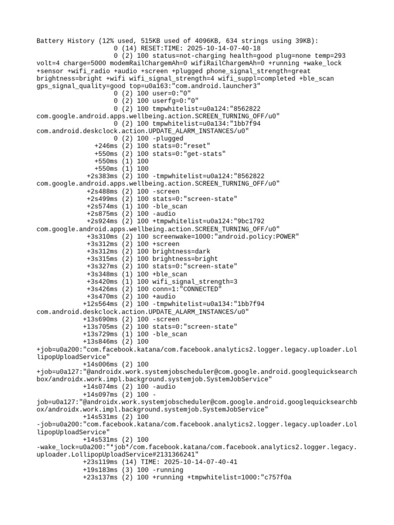 Battery Usage and Status Log Analysis | PDF | Android (Robot)