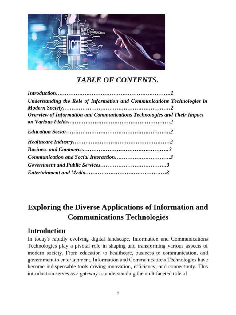 Impact of ICT on Modern Society | PDF | Information And Communications ...