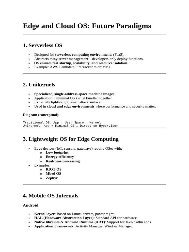 Edge and Cloud OS Future Paradigms | PDF | Operating System | Kernel ...