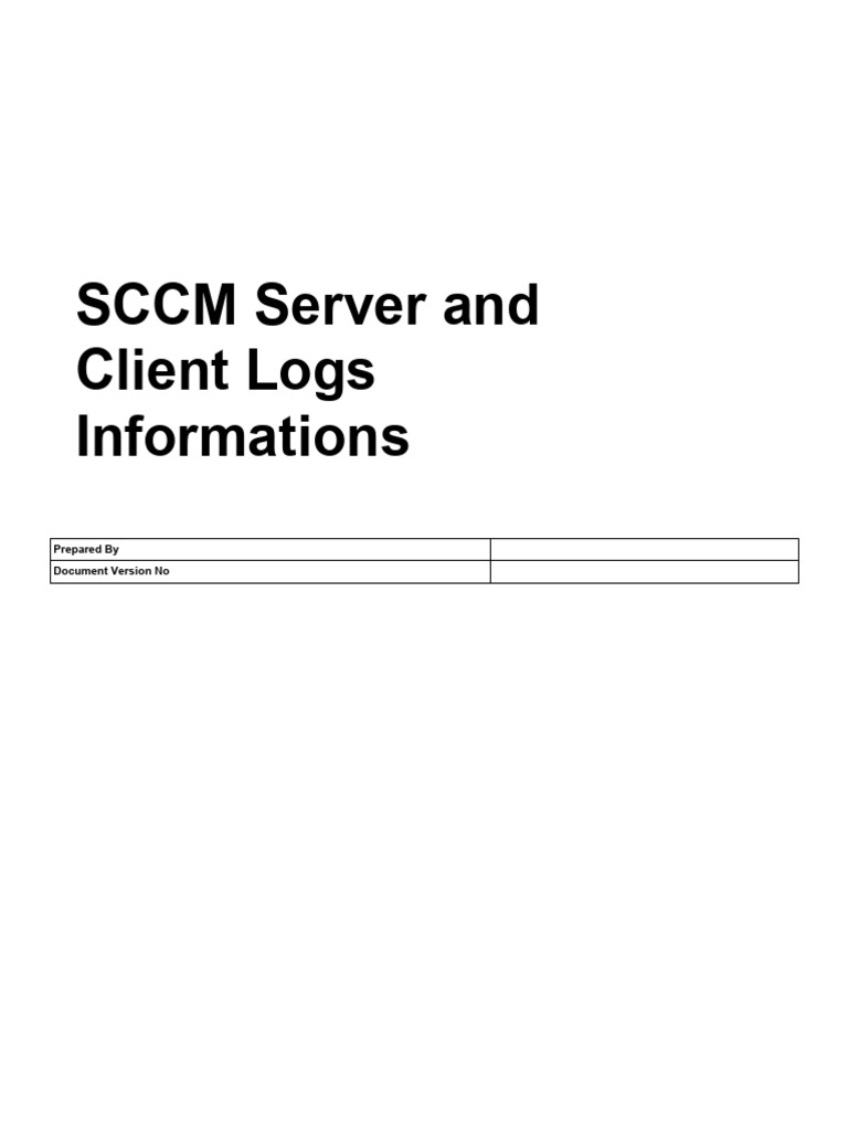 SCCM Server and Client Log Overview | PDF | Windows Registry | Server ...