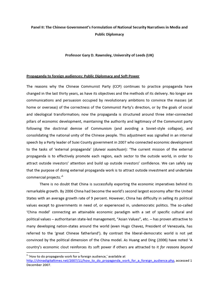 China's National Security Narratives in Media | PDF | Soft Power | China