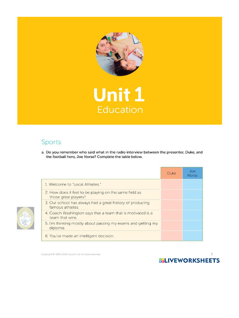 Worksheet 7554199 | PDF