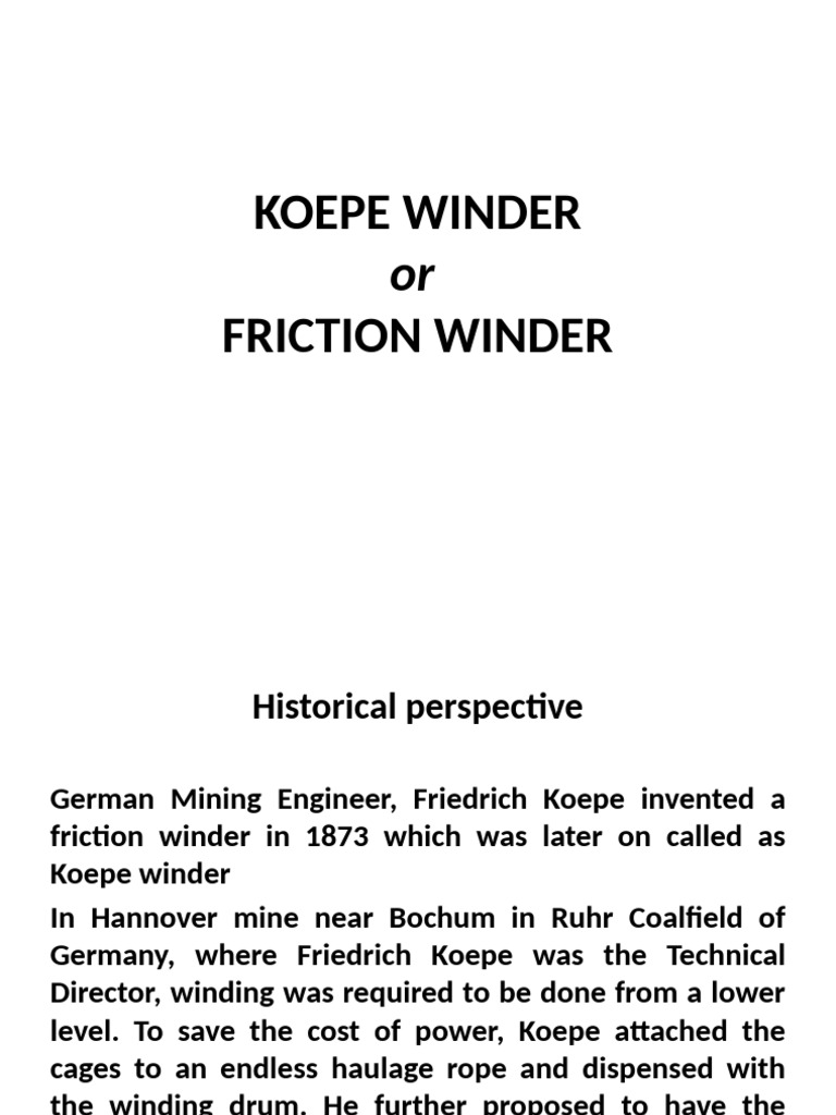 Overview of Koepe Winding System | PDF | Classical Mechanics | Mechanics