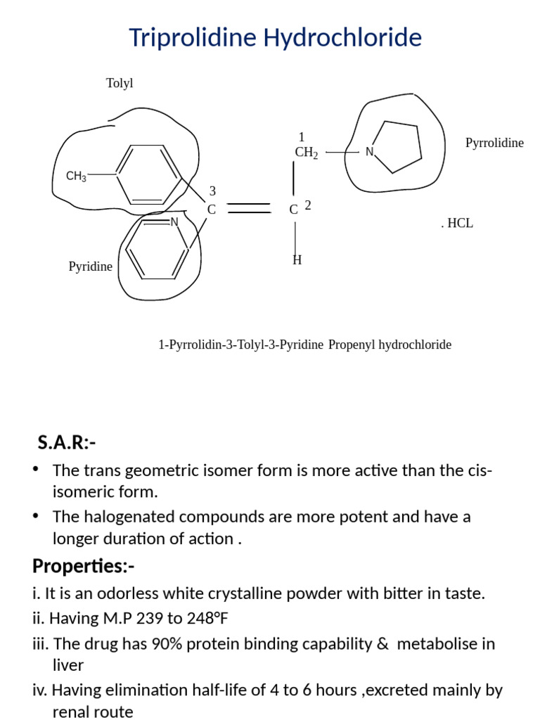 Triprolidine Hydrochloride Overview | PDF | Allergy