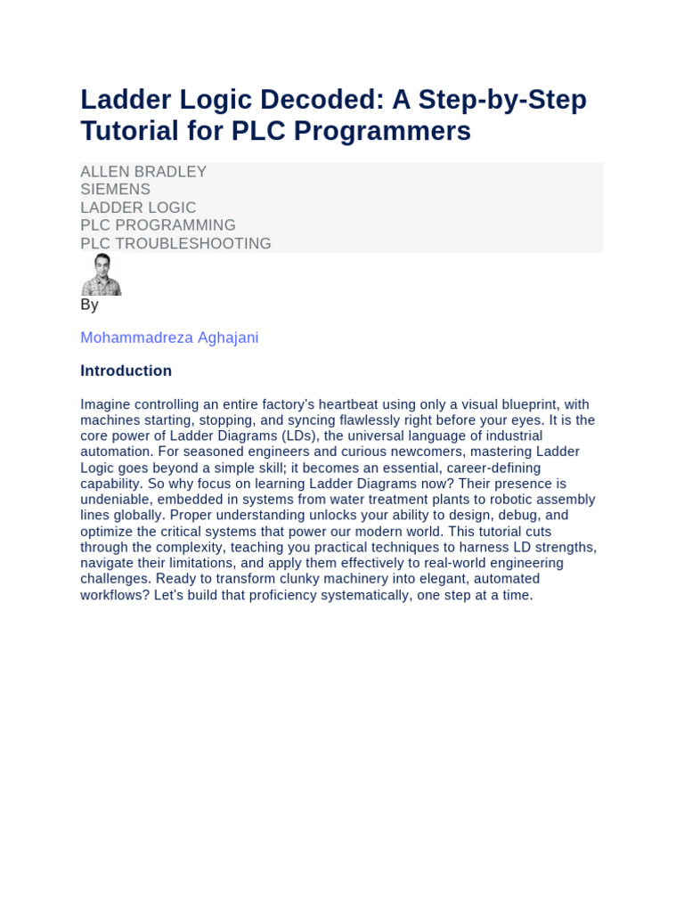 Ladder Logic Decoded | PDF | Programmable Logic Controller | Relay