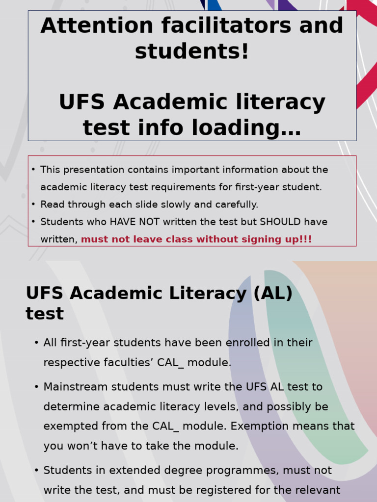 UFS Academic Literacy Test Guide | PDF