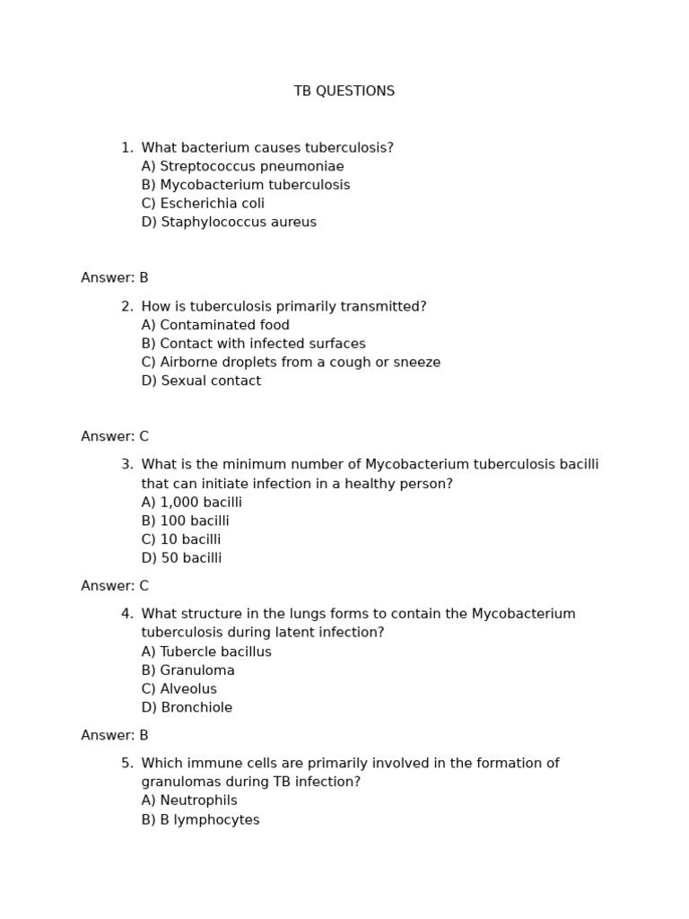 TB Questions | PDF