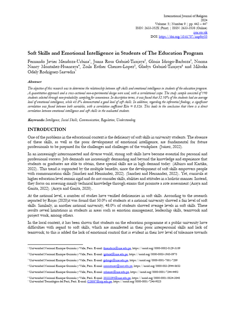 Soft Skills and Emotional Intelligence in Education | PDF | Emotional ...