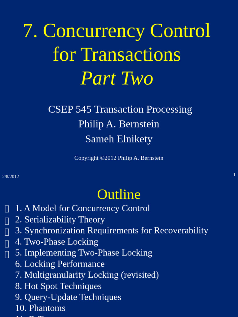 Concurrency Control Techniques in Databases | PDF | Information Science ...