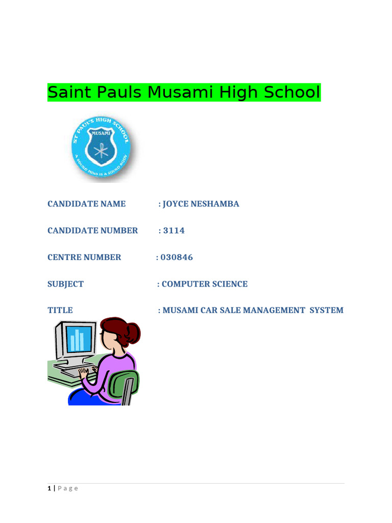 Musami Car Sale Management System Analysis | PDF | Software Testing ...