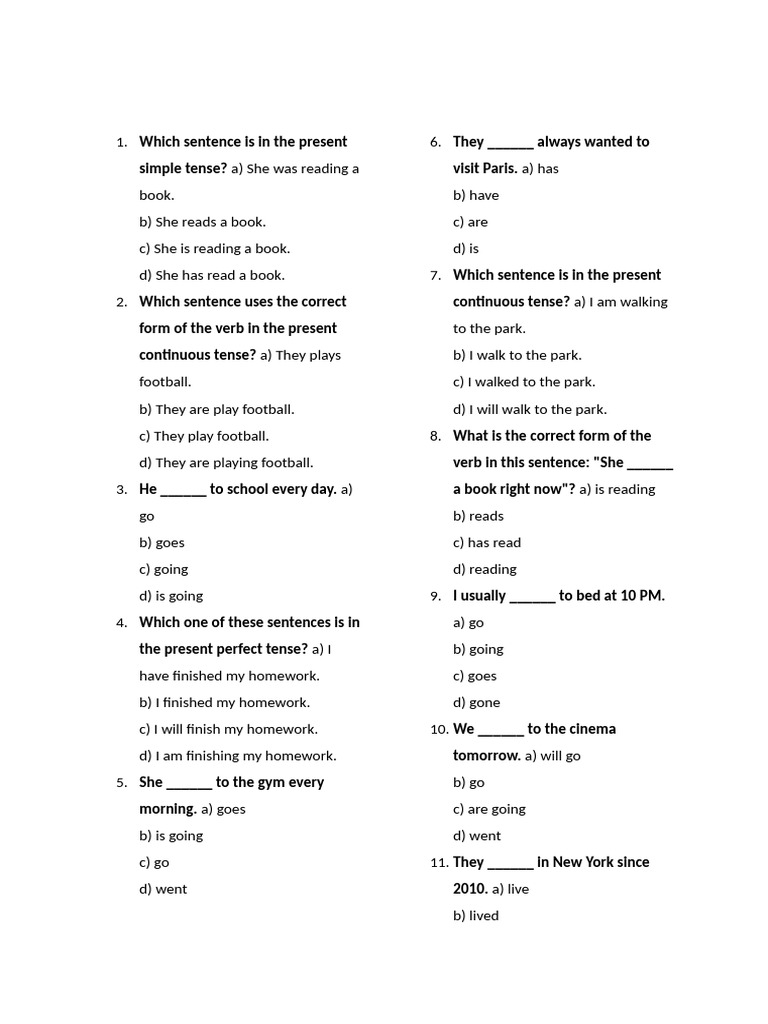 Present Tense Quiz Answers | PDF | Chess Openings | Chess Theory