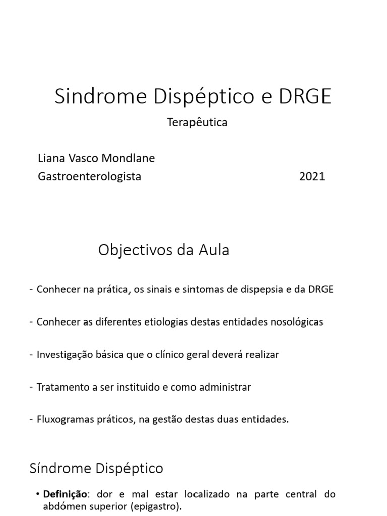 Dispepsia e DRGE: Diagnóstico e Tratamento | PDF | Indigestão | Doença ...