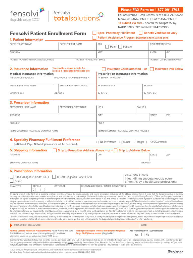 22 3444 Fen PEF Form-ScriptRx Final | PDF | Health Insurance ...