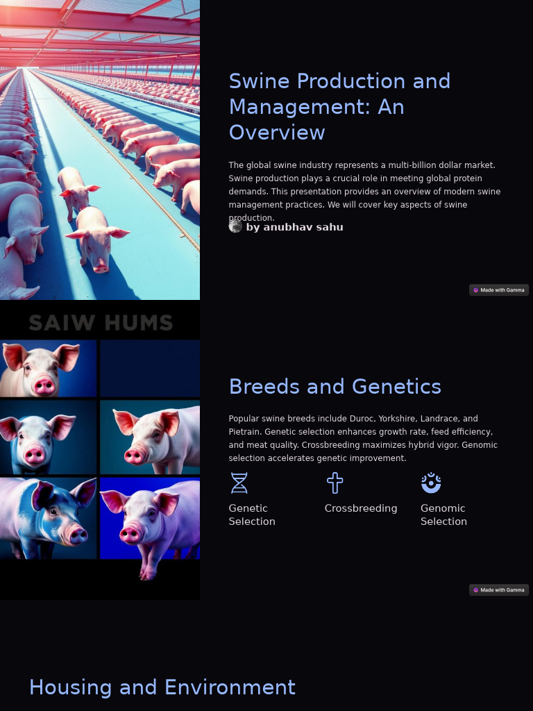Swine Production and Management An Overview | PDF | Pig | Manure