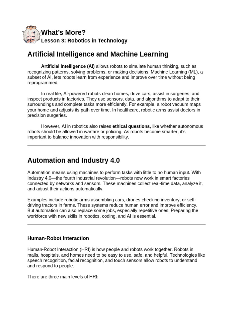 Robotics in Technology Overview | PDF | Robot | Robotics