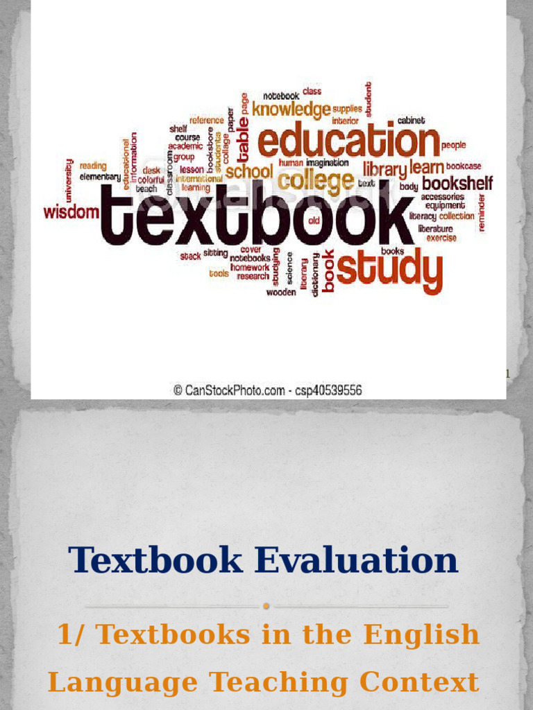 Textbook Evaluation in English Language Teaching | PDF | Language ...