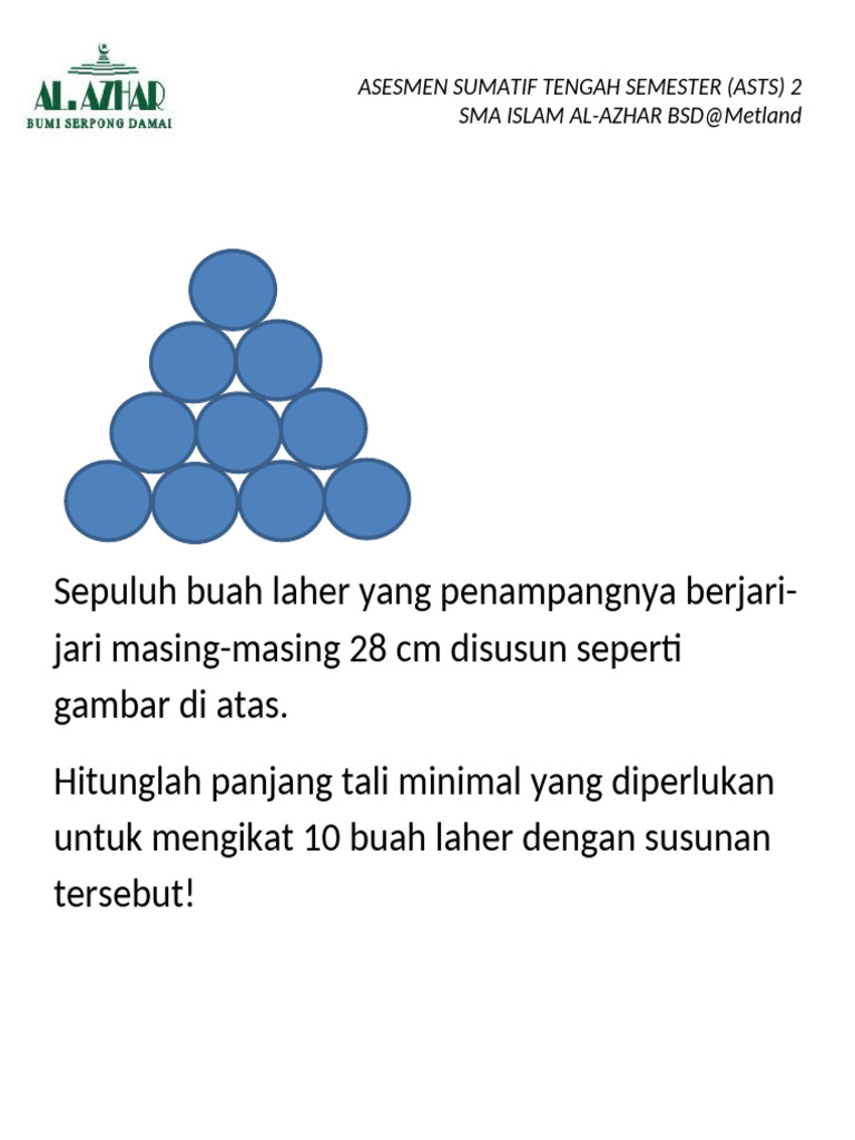 Soal Matematika ASTS SMA Al-Azhar | PDF