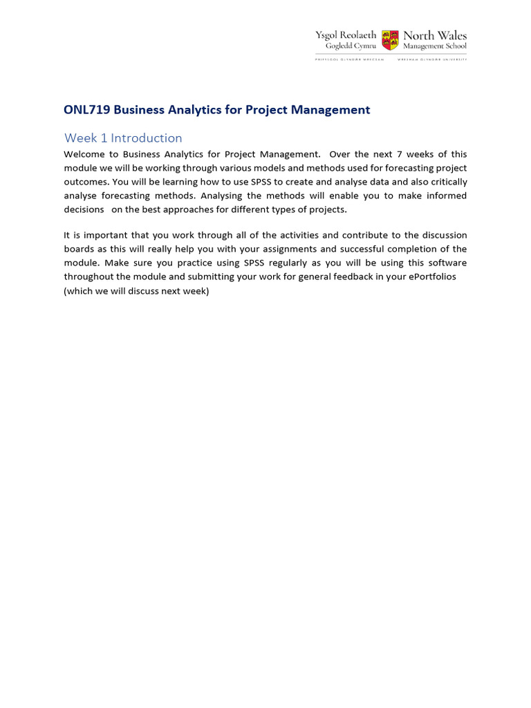 Business Analytics for Project Management | PDF