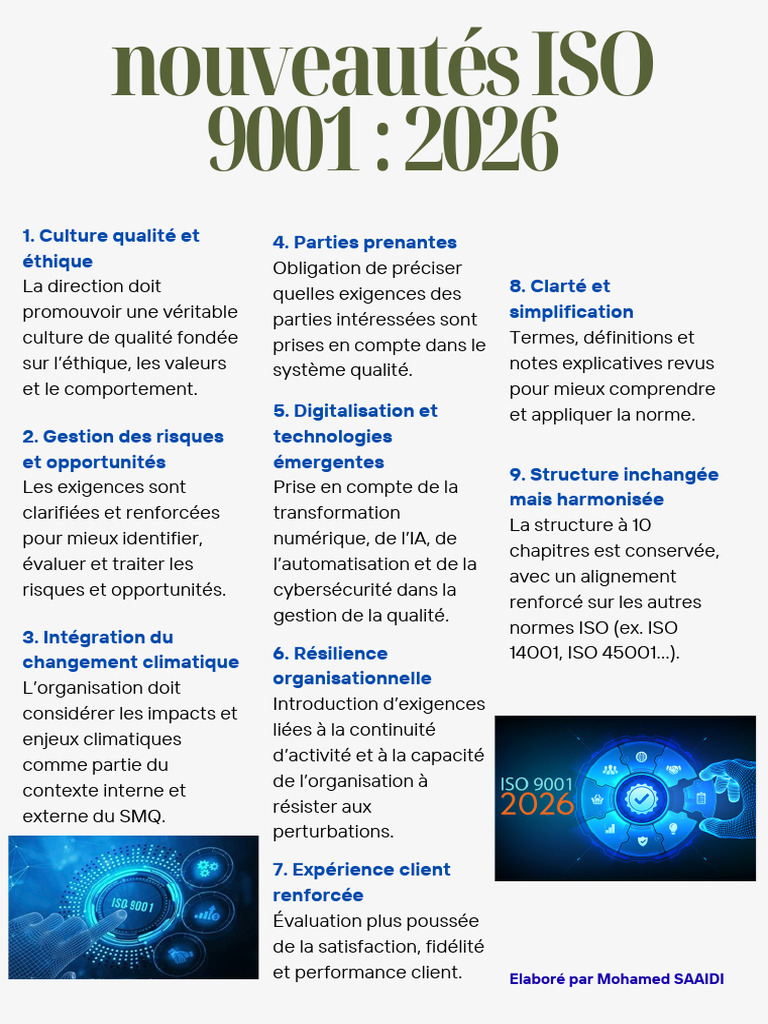 Nouveautés ISO 9001 : Version 2026 | PDF | Management de la qualité