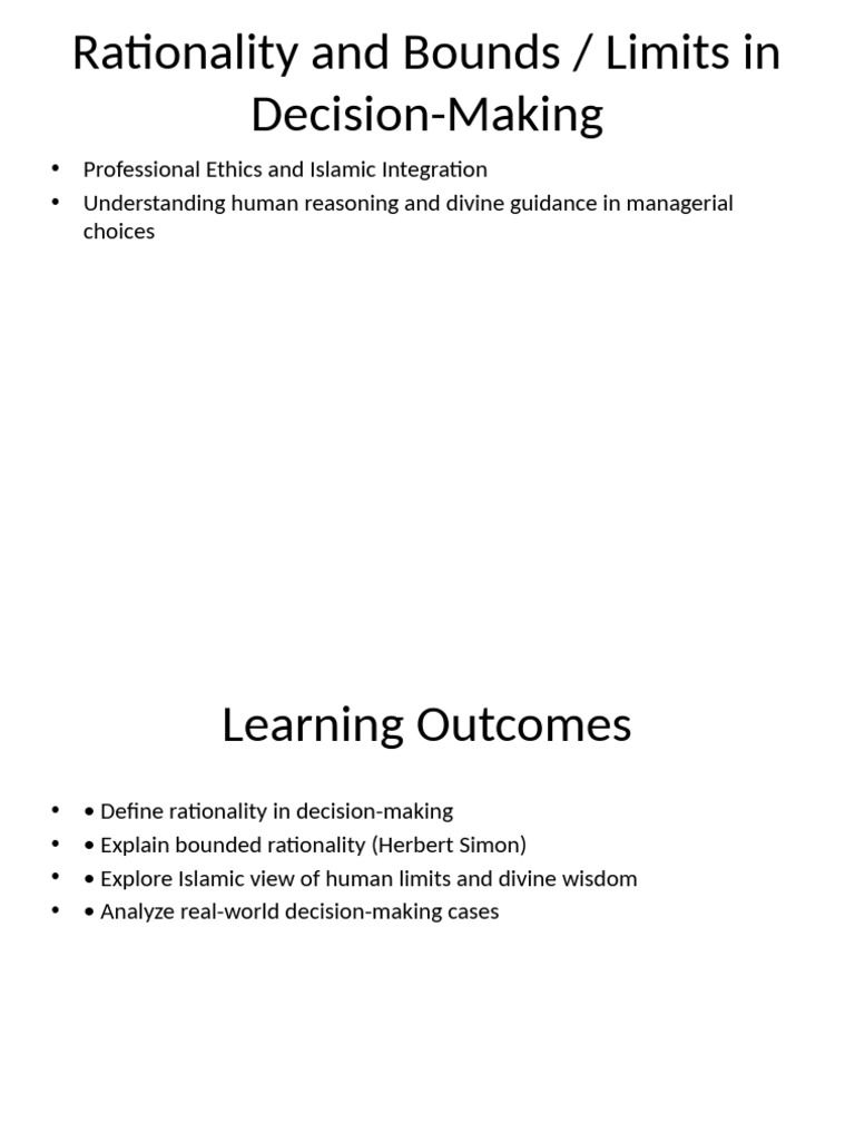 Rationality and Bounds in DecisionMaking | PDF | Rationality | Decision ...