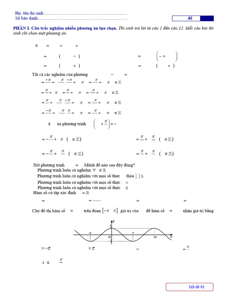 Made 01 - Ôn Tập Chương I | PDF