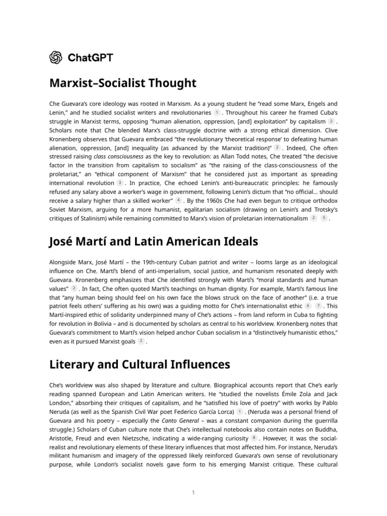 Che Guevara: Marxist Ideology and Influence | PDF | Marxism | Che Guevara
