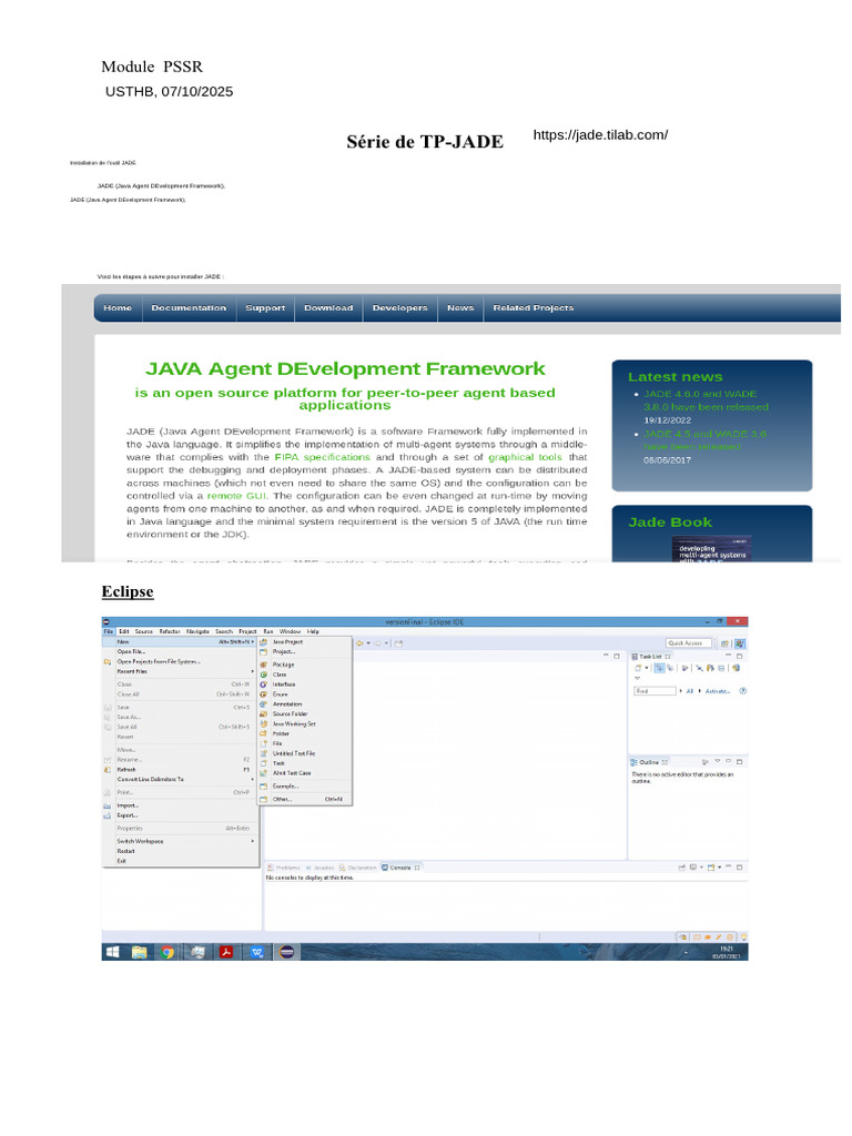 Installation et utilisation de JADE | PDF | NetBeans | Applications et ...