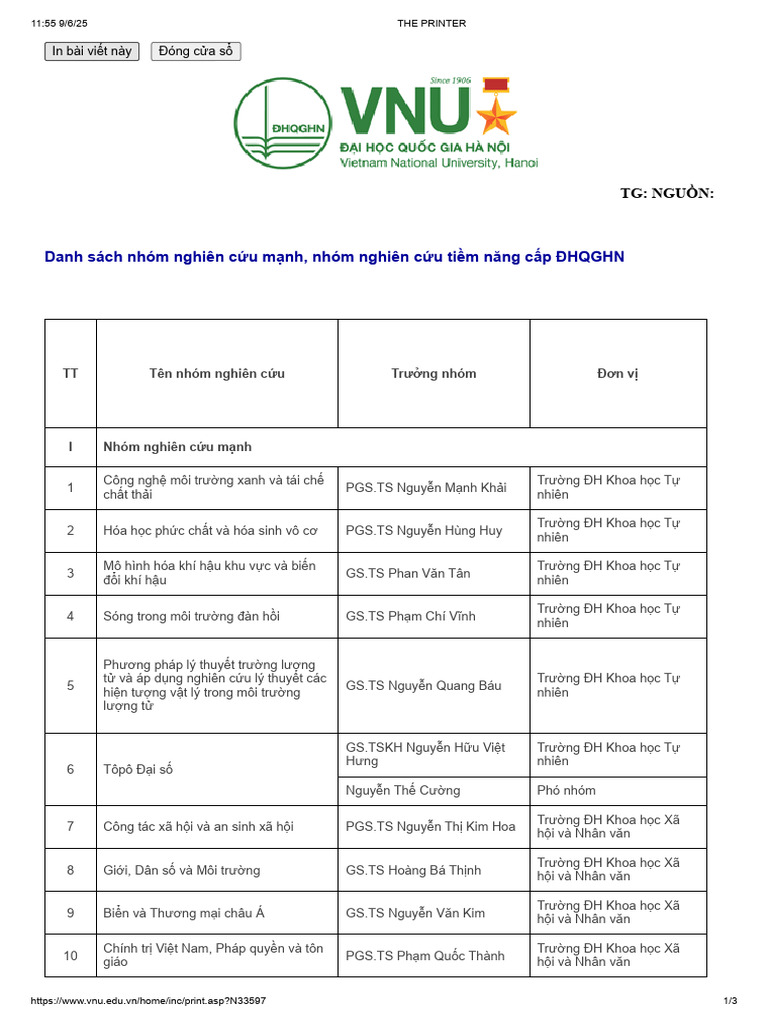 trọng điểm VNU | PDF