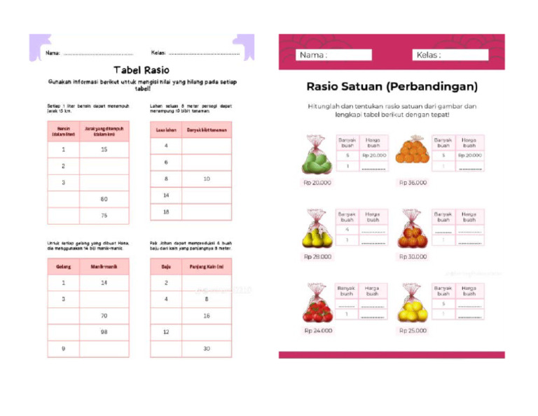 LKPD MATEMATIKA (Rasio) | PDF