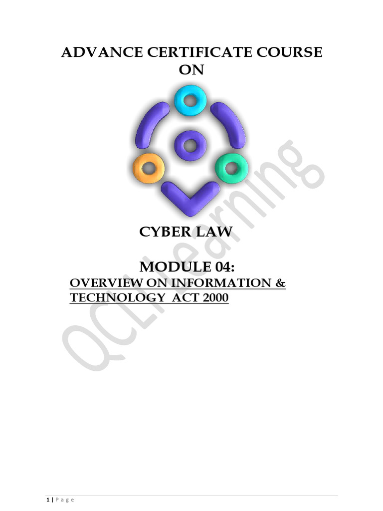 Overview of IT Act 2000 in Cyber Law | PDF | Public Key Certificate ...