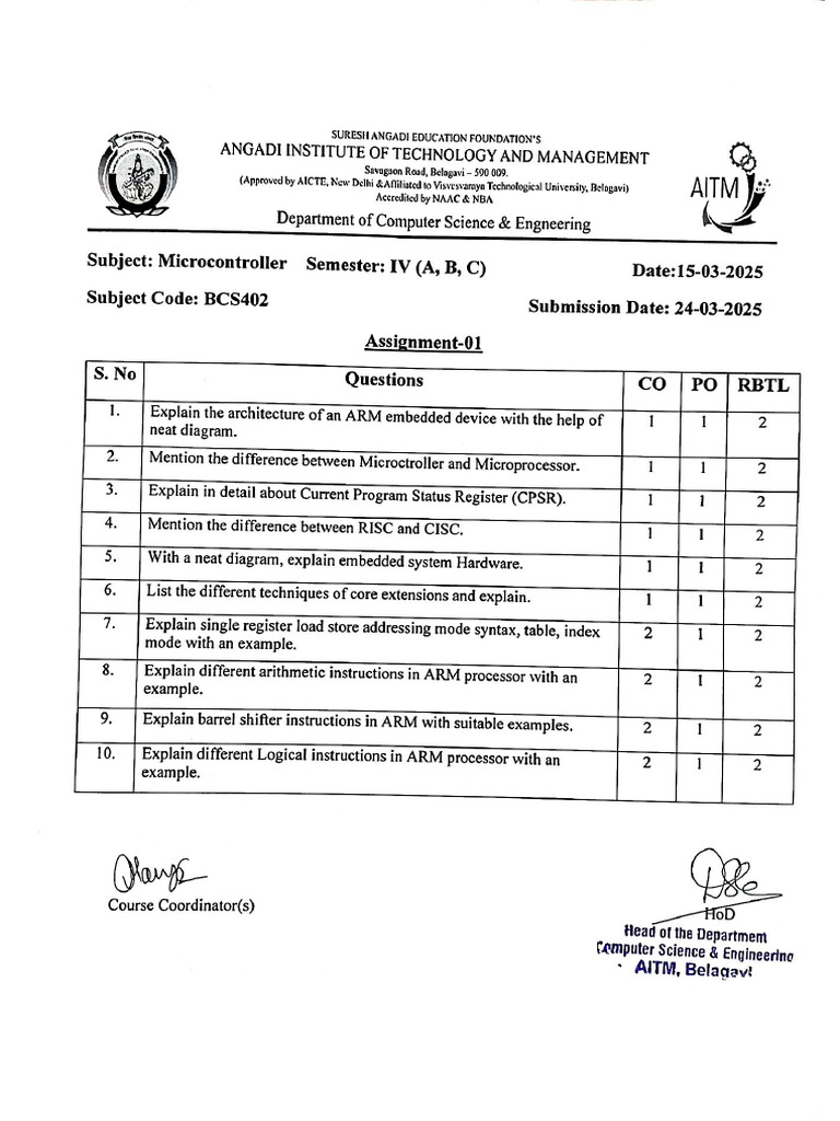 Assignment - 1 Microcontroller | PDF