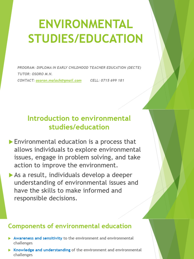 Environmental Studies Slides | PDF | Learning | Cognition
