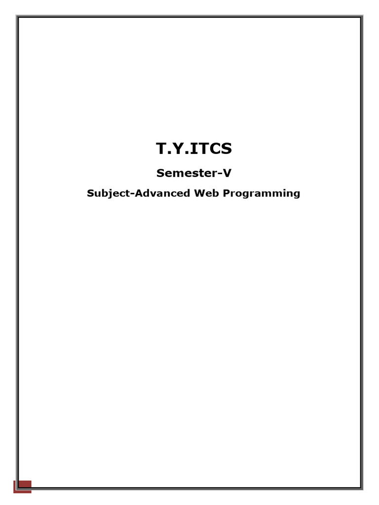Advanced Web Programming Syllabus | PDF | Inheritance (Object Oriented ...