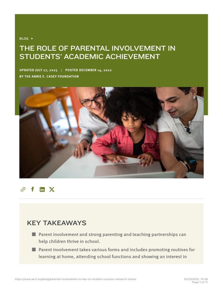 Parental Involvement Boosts Student Success | PDF | Teachers | Schools