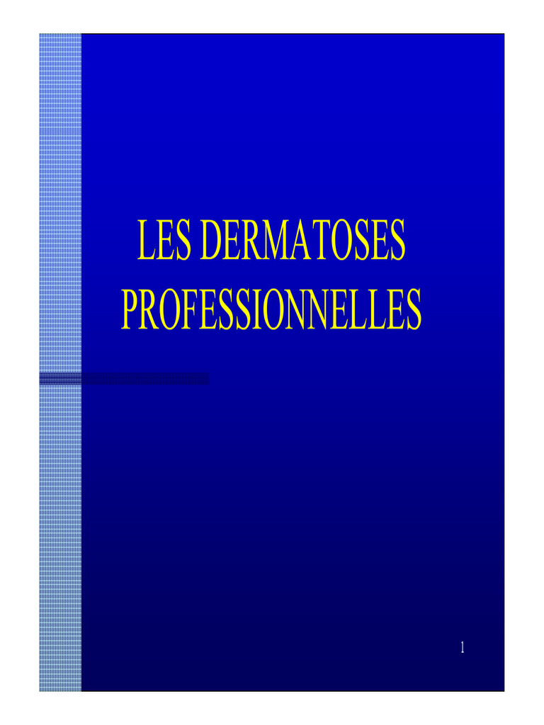 Dermatoses Professionnelles : Causes et Diagnostics | PDF | Allergie ...