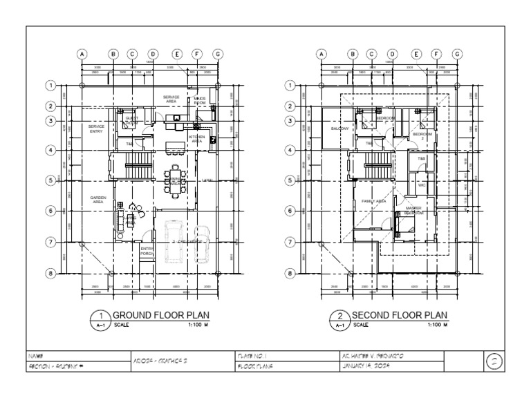 Graphics 2 - Plate 2 - Floor Plan Initial Draft | PDF | Home | Houses