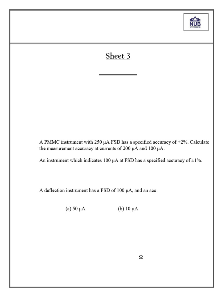 Sheet3 Inst Error Types | PDF | Resistor | Electricity
