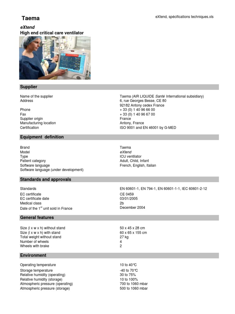 Picture of Extend, Technical Specification 2005 | PDF | Wellness | Medical