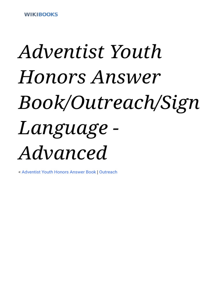 Advanced Sign Language Honor Guide | PDF