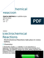 Electrochemical Reaction: Click To Edit Master Subtitle Style Agathe Maillard 05.03.2012 Mr. Lux 10 - C