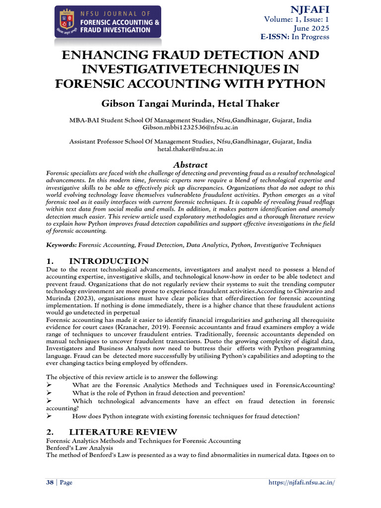 Python in Forensic Accounting Fraud Detection | PDF | Machine Learning ...
