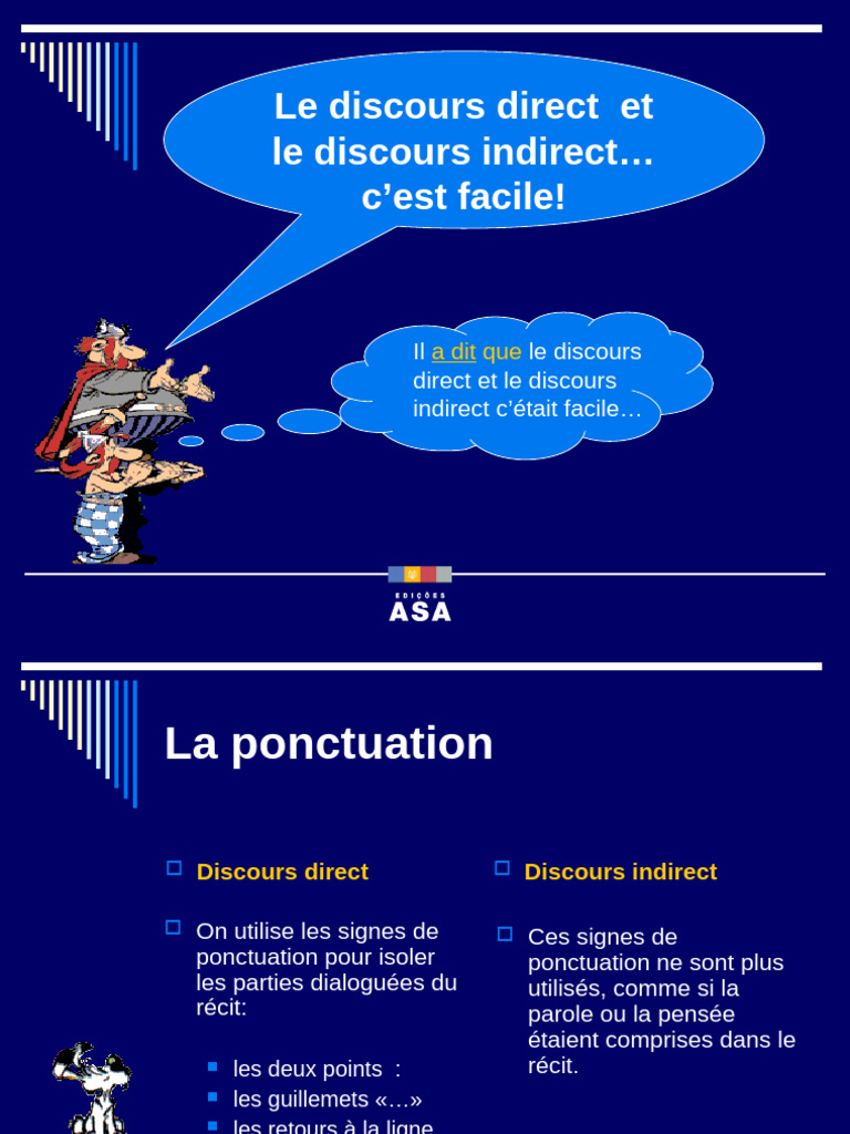 Discours Direct et Indirect Simplifié | PDF | Verbe | Typologie ...