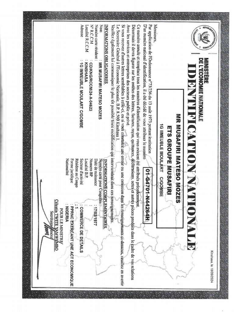 Document de L'ets Musafiri | PDF
