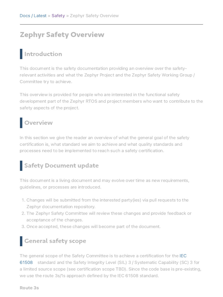 Zephyr IEC 61508 Safety Overview | PDF | Systems Engineering | Safety