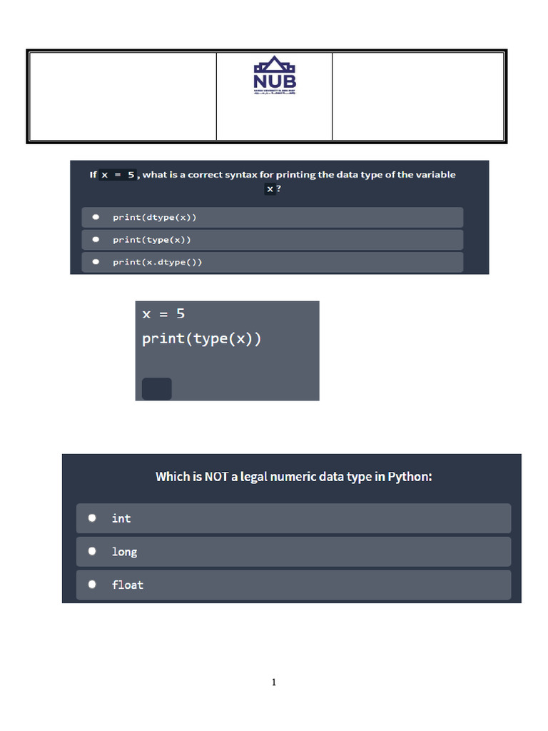 CCE 112 Computer Programming Quiz 1 | PDF