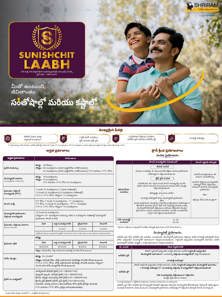 Sunishchit Laabh Leaflet New TEL | PDF